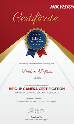 Sertifikat Hikvision IP Kamera